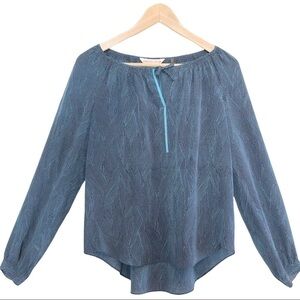 🌈 6/$60, Rebecca Taylor 100% Silk Blouse, Blue, Size 0